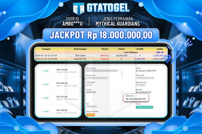 BUKTI KEMENANGAN TANGGAL 22 - 01 - 2026 BANNER VERSI 4