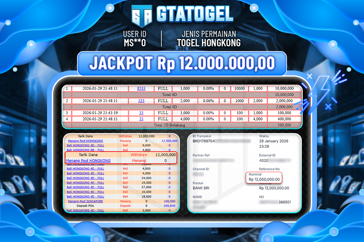 BUKTI KEMENANGAN TANGGAL 29 - 01 - 2026 BANNER VERSI 4