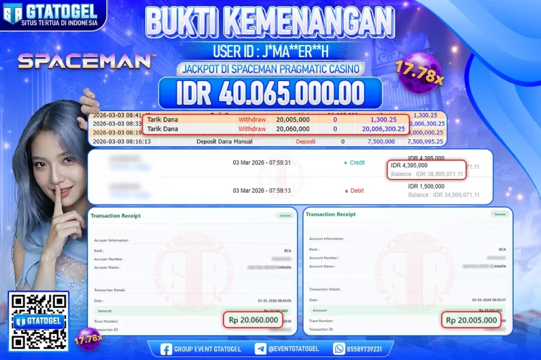BUKTI KEMENANGAN GTATOGEL NEW ( TGL 03 - 03 - 2026 ) V1