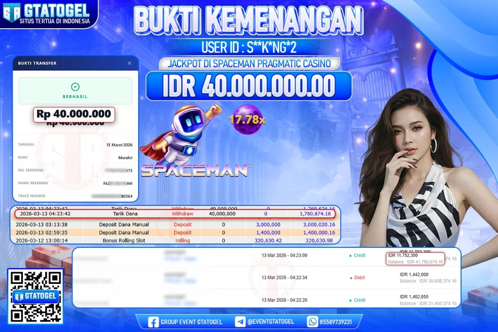 BUKTI KEMENANGAN GTATOGEL NEW ( TGL 13 - 03 - 2026 ) V2