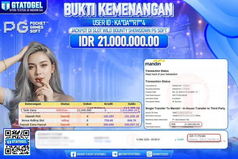 BUKTI KEMENANGAN GTATOGEL NEW ( TGL 14 - 03 - 2026 ) V1